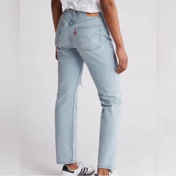 Levi's 501 Ripped High Waist Straight Leg Jeans NWT SZ 27 - Picture 11 of 12